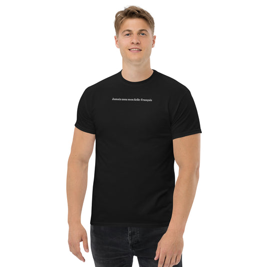 T-shirt Homme brodé Jamais sans mon Selle Français