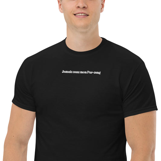 T-shirt Homme brodé Jamais sans mon Pur-Sang