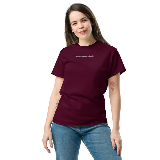 T-shirt Femme brodé Jamais sans mon Labrador