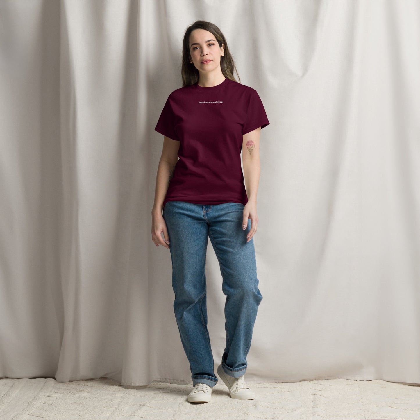 T-shirt Femme brodé Jamais sans mon Bengal