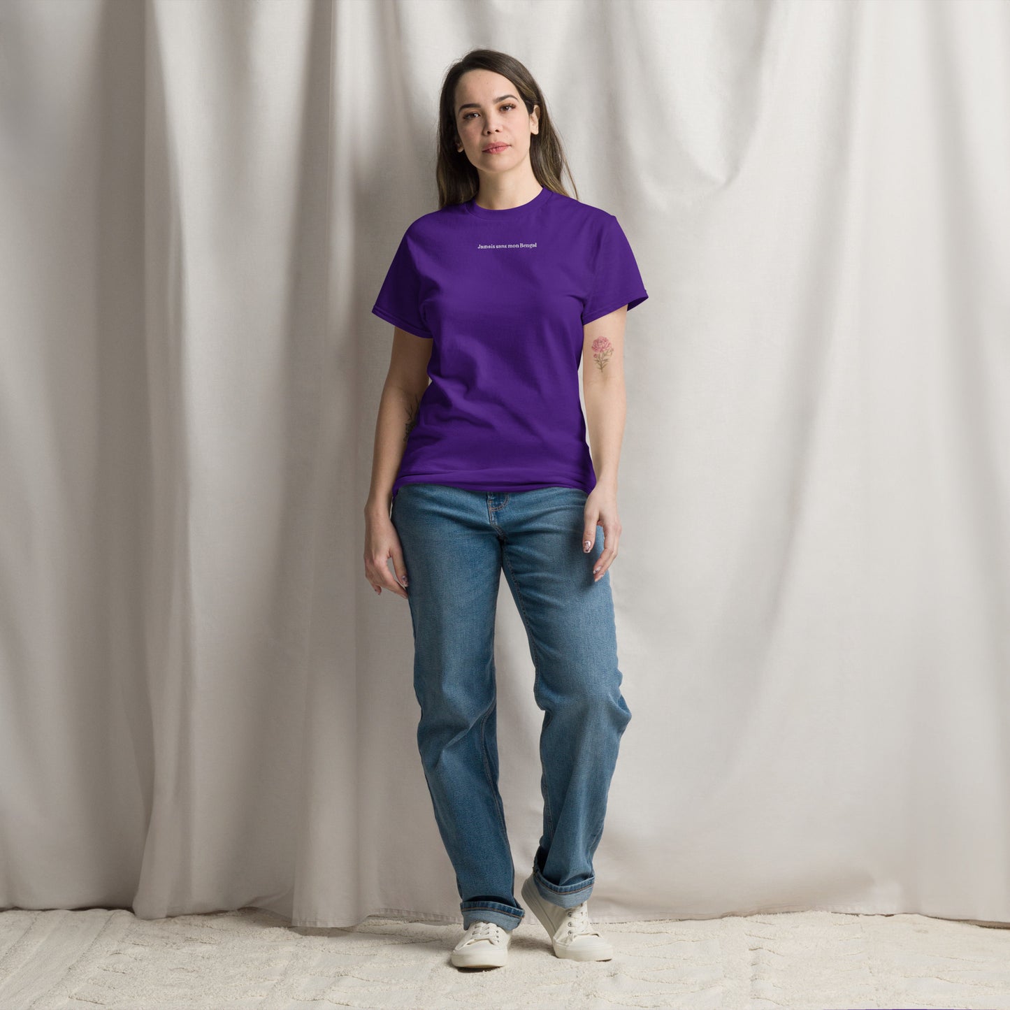 T-shirt Femme brodé Jamais sans mon Bengal