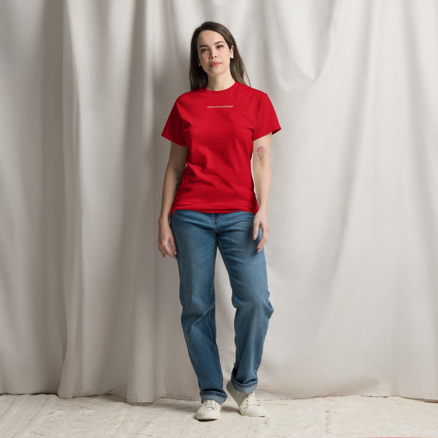 T-shirt Femme brodé Jamais sans mon Bengal