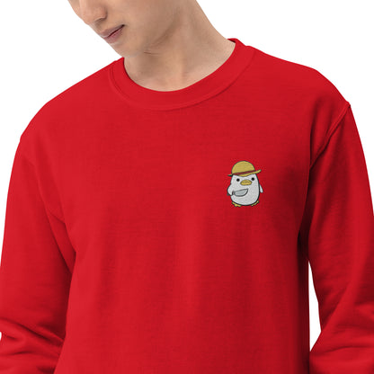 Sweat à Col Rond Homme Brodé Petit Canard Inspiré de Luffy